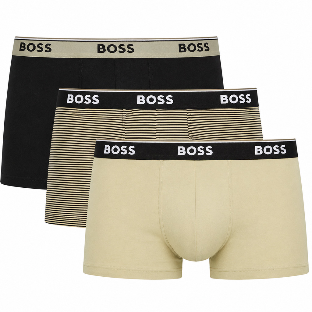 Boss Power boxer-trunk 3-pack khaki/zwart/print